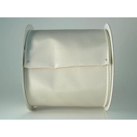 Ribbon Bazaar Wired Iridescent Taffeta 2-1/2 inch Ivory (Same Color Edge) 10 yards 100% Acetate Ribbon