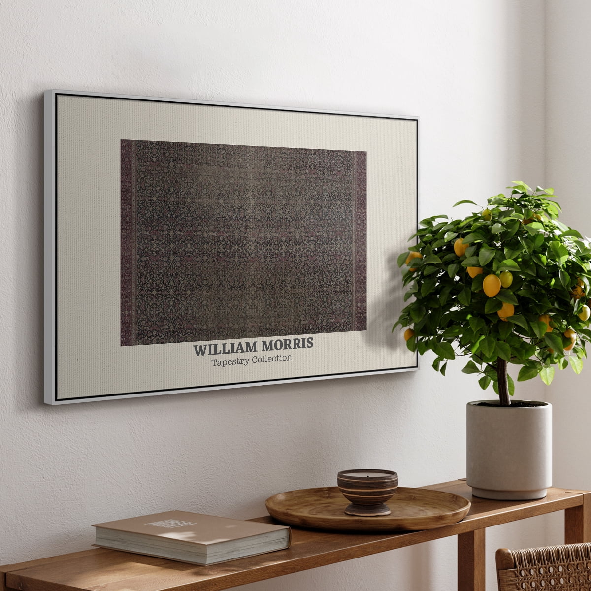 Vintage Abstract Print-L Framed in White Wood Gallery Wrapped Canvas 25 in. x 37 in.
