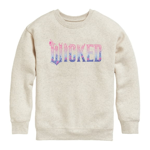 Wicked - Pink Blue Logo - Youth Crew Fleece Sweatshirt