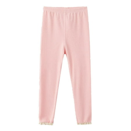 LNWUY Kids Fleece Thickening Warm Sweatpants Fashion Trendy Outdoor Workout Sweat Pants Fall Winter Hippie Harem Trousers Pink 3 Years