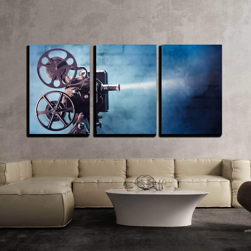 Wall26 3 Piece Canvas Wall Art Photo of an Old Movie Projector Modern Home Decor Stretched