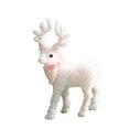 thumbnail image 2 of yulier Christmas Reindeer Figurine Tabletop Ornaments with Velvet Ribbon Bow and Mini Bells, Reindeer Statue Xmas Gifts Christmas Decorations for Mantel Fireplace Desktop Decor, 2 of 6