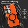 thumbnail image 3 of ELEHOLD Rugged Case for Samsung Galaxy A52 5G Heavy Duty Case with Foldable Ring Holder Kickstand Function Non-Slip Military Grade Drop Protection Shockproof Cover for Samsung Galaxy A52 5G,orange, 3 of 8