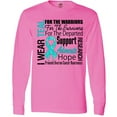 thumbnail image 3 of Inktastic Ovarian Cancer I Wear Teal Ribbon Tribute Long Sleeve T-Shirt, 3 of 5