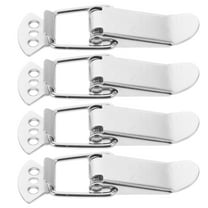 HEMOTON 4pcs Stainless Steel Spring Loaded Toggle Latch Heavy Duty Latch Small Latch Cabinet Latch Hasp Door Push Latch Lock Latch For Storage