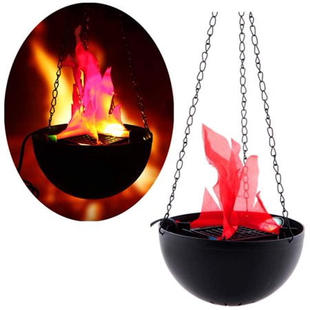 

3W Prop LED Fake Fire Flame Effect Lamp Torch Night Light Artificial 3D Campfire Lamp for Christmas Festival Event Party Club Decor (20CM-round hanging led flame light)
