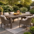 thumbnail image 3 of Benjara Neji 87" Dining Table- Burnt Brown Eucalyptus Wood Frame- Plank Top, 3 of 10