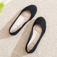 thumbnail image 5 of Ataiwee Women's Wide Width Flat Shoes, Classy Soft Round Toe Cross Line Design Ballet Flats.(2109002,BK/MF,13 Wide), 5 of 7