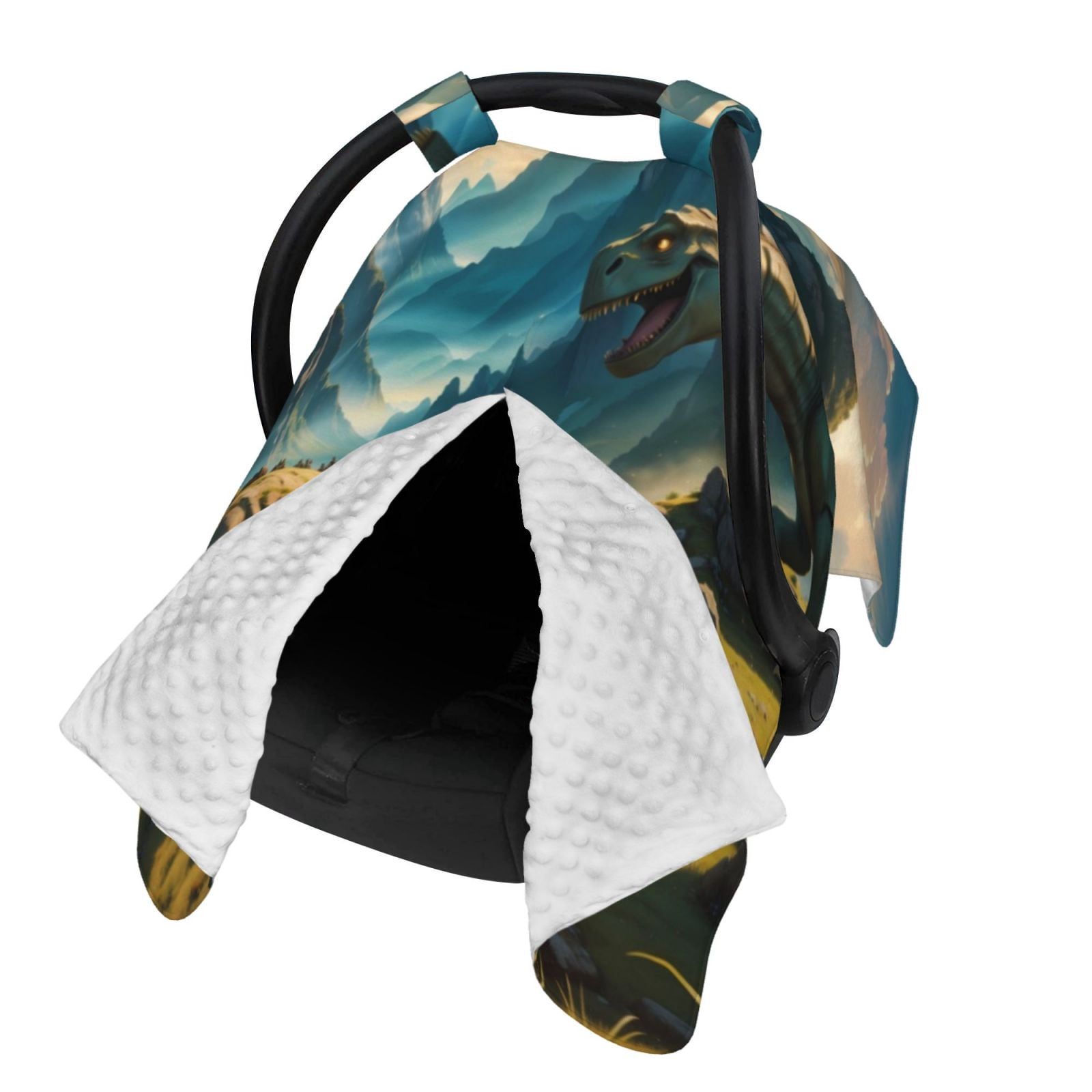 Naloa Valley River Dinosaur Baby Car Seat Cover, Breathable Baby Carrier Cover, Multiuse Baby Carrier Cover & Nursing Breastfeeding Cover