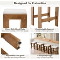 thumbnail image 4 of Guyou 27" Farmhouse Wooden Bar stools, Backless Saddle Counter Height Stools with Upholstered Cushion for Kitchen Island/Counter/Bar, Linen Beige(Set of 4), 4 of 7