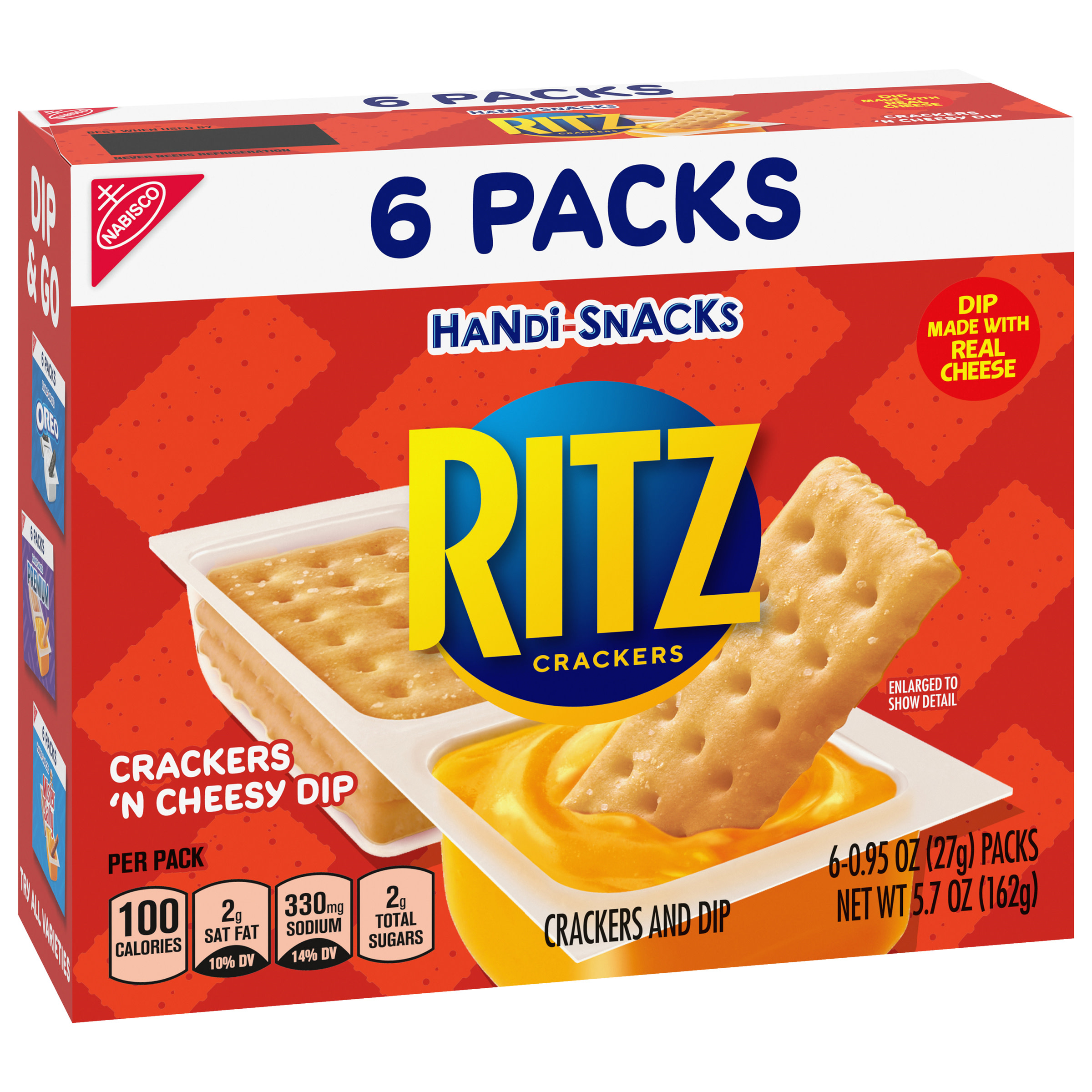 Handi-Snacks RITZ Crackers 'N Cheesy Dip Snack Packs, 6 Snack Packs - image 2 of 14