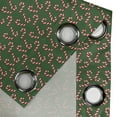 thumbnail image 5 of Ambesonne Christmas Grommet Curtain, Candy Canes, 50" x 54", Green Red White, 5 of 6