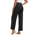 thumbnail image 3 of INSPIRE CHIC Women's Maternity Pants Over the Belly Straight Wide Leg Loose Pregnancy Pants with Pockets High Stretchy Casual Work S Black, 3 of 6