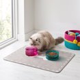 thumbnail image 2 of Pet Feeding Mat, 23.6inX15.7in Waterproof Quick-Dry Dog Cat Bowl Mat with Bone & Paw Print, Non-Slip, Gray, 2 of 6