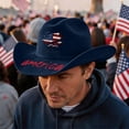 thumbnail image 3 of USA 250th Anniversary Cowboy Hat We the People Felt Western Patriotic Hat Ripped US Flag America 250 Years Celebration Gift 250 Years of Freedom Wide Brim, 3 of 5