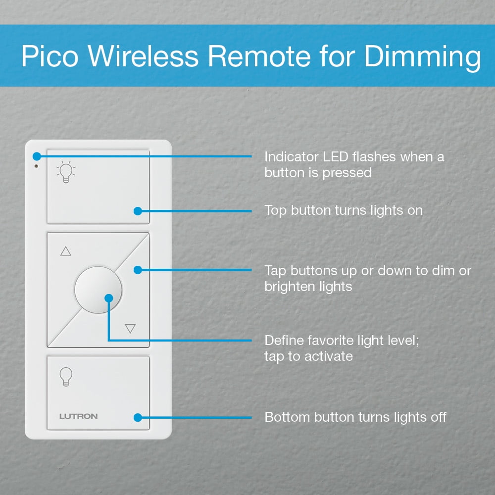 Caseta White Wireless Remote In-Wall Light Dimmer Kit - #4X638