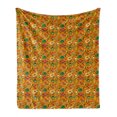 thumbnail image 1 of Mexican Soft Flannel Fleece Throw Blanket, Energetic Colors Cartoon Style Pattern with Folkloric Mexico Elements, Cozy Plush for Indoor and Outdoor Use, 70" x 90", Orange and Multicolor, by Ambesonne, 1 of 6
