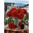 thumbnail image 3 of 5PCS 15.4In Artificial Hydrangea Silk Flowers Bouquet Faux Hydrangea Stems for Wedding Centerpieces Home Decor (White, 5), 3 of 5