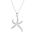 thumbnail image 1 of Silverly Women's 925 Sterling Silver Satin Polished Starfish Pendant Chain Necklace, 46 cm, 1 of 4