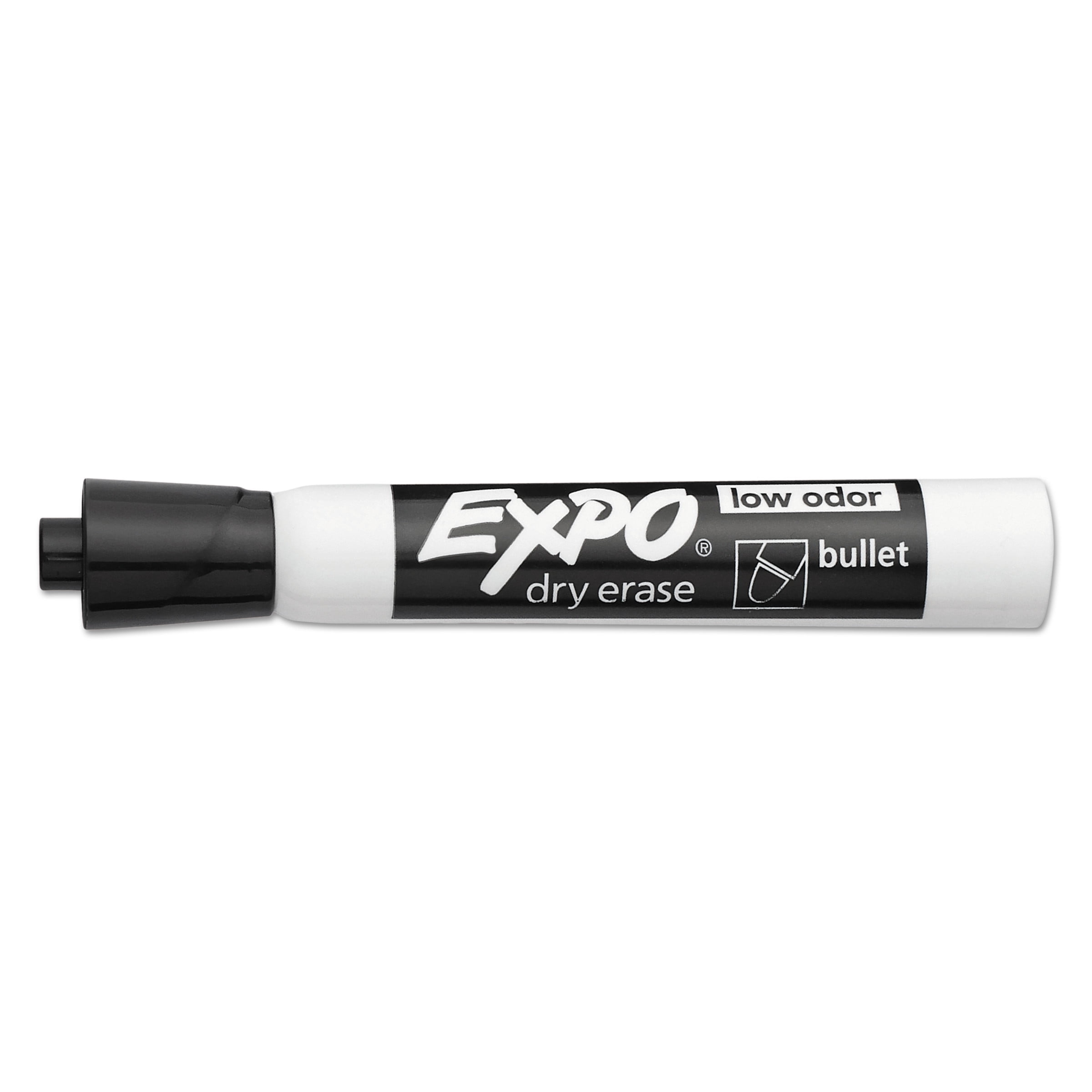 EXPO Low Odor Dry Erase Marker, Bullet Tip, Black, Dozen