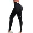 thumbnail image 1 of Leggins Curvphilo para levantar glúteos, cintura alta con bolsillos, color negro, L, XL, 1 of 9