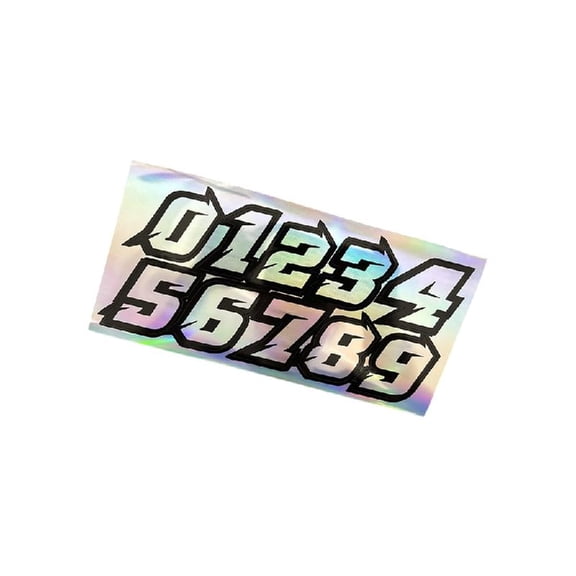 Rainbow Motorcycle Racing Number Stickers Adhesive Decals