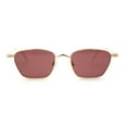thumbnail image 1 of Retro Mod Indi Dapper Metal Rim Rectangle Sunglasses Gold Burgundy, 1 of 4