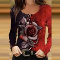 thumbnail image 1 of ICHUANYI Liquidación Mujeres Sexy Botones Delgados Impresión Casual Manga Larga Cuello Redondo Camisas Blusas Tops ICHUANYI WER202308245085, 1 of 5