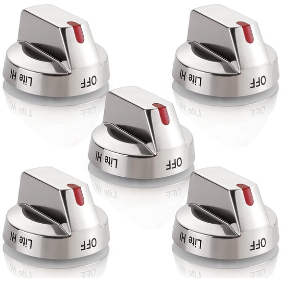 5 Pcs Gas Stove Burner Control Knob DG64-00473A Fit for Range Oven