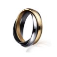 thumbnail image 1 of Women Tri-color Interlocked Trinity Ring,Wedding Engagement Promise, 1 of 4