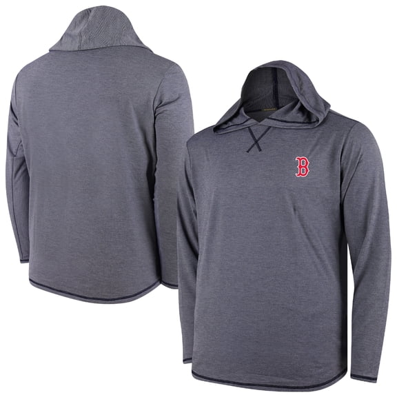 Men's  Navy Boston Red Sox Butter Stripe Tri-Blend Long Sleeve Hoodie T-Shirt
