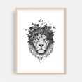 thumbnail image 2 of Floral lion (bw) - Illustration Animal Floral Black and White Wildlife Line Art Nature Unframed Wall Art Print 4 x 6 inches, 2 of 16