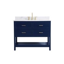 42 in. Single Bathroom Vanity, Blue with Backsplash