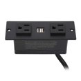 thumbnail image 3 of Recessed Power Strip with 2 AC Outlets and 2 USB Ports Furniture Desktop Embedded Power Socket 1.5m Cable, 3 of 4