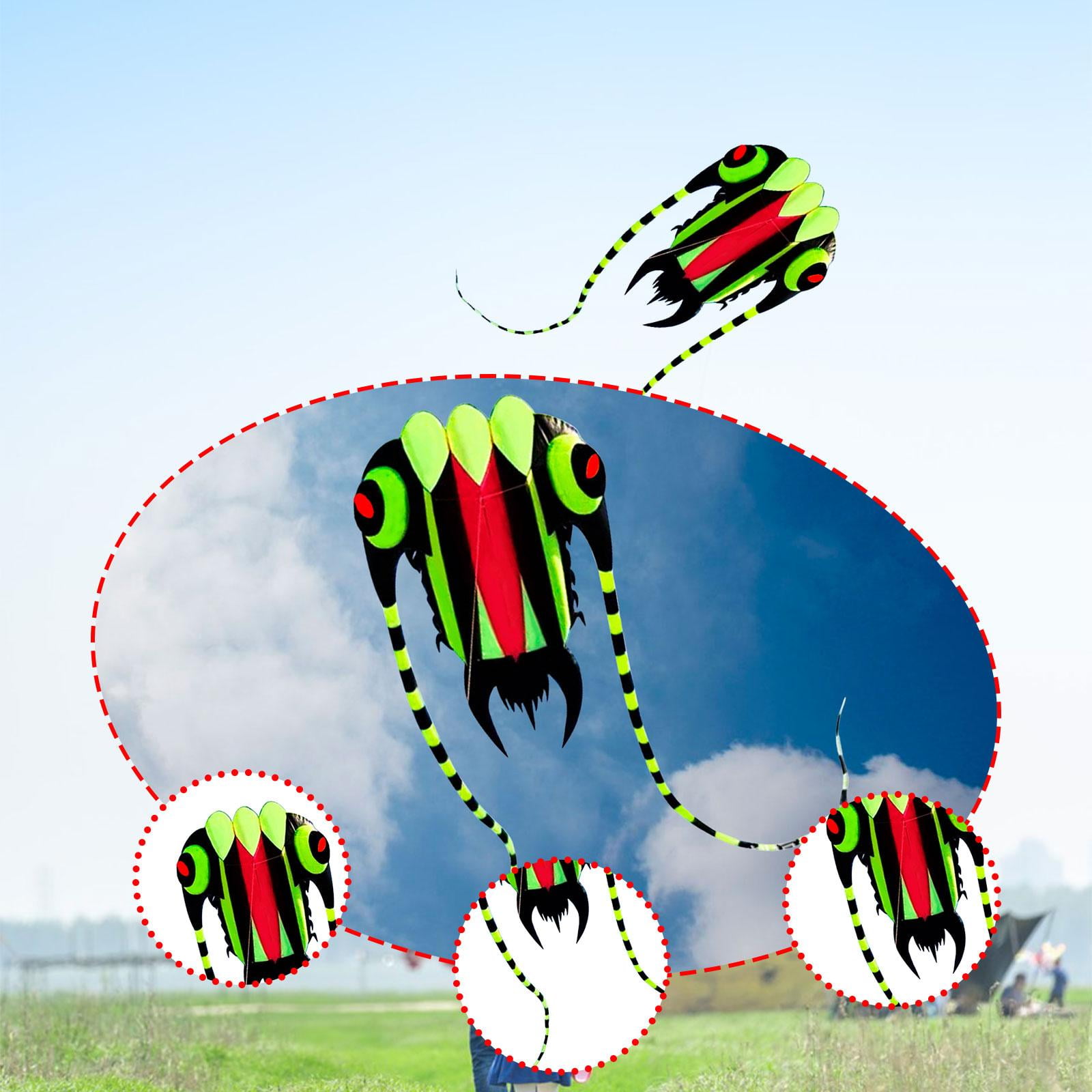funtasica Trilobite Kite Flying Toy 98 ft Line Creative Tear Resistant Soft Parafoil Kite for Kids Adults for Grassland Backyard Travel