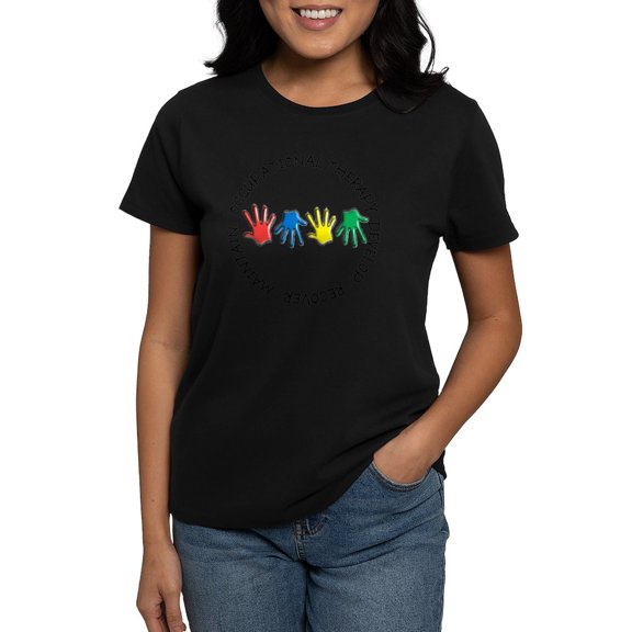 CafePress - OT CIRCLE HANDS 2 Women's Dark T Shirt - Women's Traditional Fit Dark T-Shirt