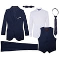 thumbnail image 3 of Johnnie Lene Formal Boys Slim Skinny Fit Suit 6 Piece Dresswear, 3 of 7