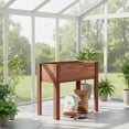 thumbnail image 3 of Jopath Brown Raised Garden Bed with Legs, Elevated Wooden Planter Box for Outdoor Plants Flowers Fruits Vegetable Herb Growing(31"x31"x16"), 3 of 8