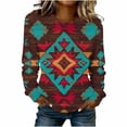 thumbnail image 2 of Southwestern Graphic Sweatshirt for Women Vintage Aztec Pattern Crewneck Long Sleeve Loose Fit Casual Pullover Top for Daily Wear Autumn Winter Fashion Clothes, 2 of 4