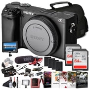 Sony α6400 APS-C Mirrorless Camera (ILCE-6400/B) – Real-Time Eye AF, 11 fps, 4K, Flip-Up Screen, Lightweight, Vlog-Friendly | 4K Monitor, VideoMic, 2 x 64GB Card, 3 x NPF-W50 Battery and More