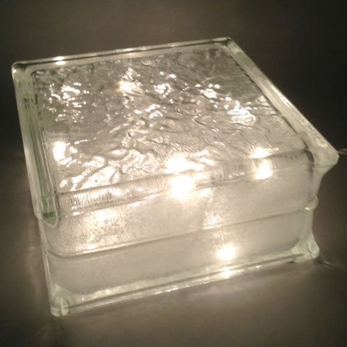 Lighted Glass Block With Clear Christmas Lights Clear Christmas