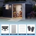 thumbnail image 6 of Garvee 10 x 8 FT Outdoor Storage Shed with Pushable Window, LED Light & Pegboard, Metal Garden Shed with Sloped Roof, Air Vent & Lockable Doors, Black, 6 of 8