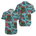 thumbnail image 4 of Camisas retro Tiki Aloha para hombre, blusa con botones y solapa hawaiana de manga corta con estampado 3D de estilo tropical para playa, 4 of 5