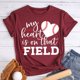 thumbnail image 1 of mi corazon esta en ese campo camiseta camiseta Vino Rojo L FLhrweasw Para estrenar, 1 of 2