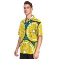 thumbnail image 2 of Ckdifva Yellow Lemon Slice Mens Button Down Short Sleeve Shirt Casual Shirts Beach Hawaiian Shirts, 2 of 8