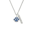 thumbnail image 2 of Delight Jewelry Silvertone Large Paw with Blue Crystals Silvertone Sisters Best Friends Forever Bar Charm Necklace, 23", 2 of 4
