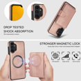 thumbnail image 4 of ELEHOLD Case for Samsung Galaxy A13 4G, 2-in-1 Magnetic Shockproof Leather Wallet Flip Case Cover, Detachable Card Holder with Stand,Rosegold, 4 of 6