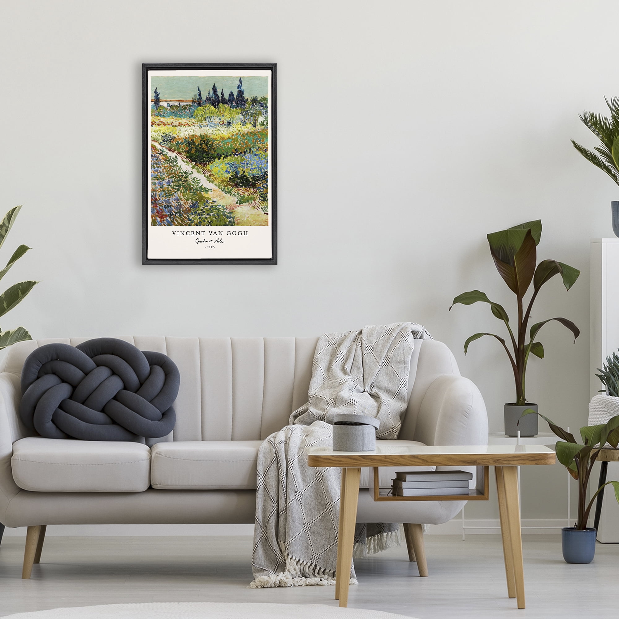 Stupell Industries Classic Garden At Arles Black Framed Floater Canvas Wall Art, design by Vintage Hustle