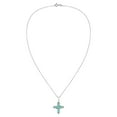 thumbnail image 6 of Elegant Swirling Sterling Silver Cross w/ Green Turquoise Inlay Necklace, 6 of 6