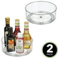 thumbnail image 2 of mDesign Lazy Susan Turntable Spinner for Kitchen and Bathroom - 2 Pack, Clear, 2 of 8
